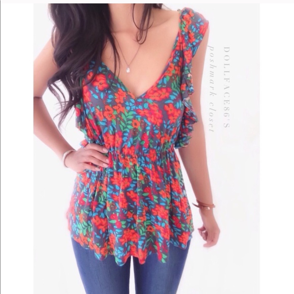 urban outfitters Floral Open Back Top